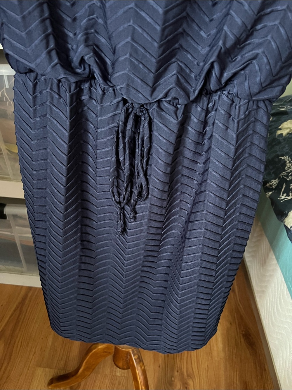 Enfocus Studio Navy Chevron Tie-Waist Midi Dress - Picture 3 of 7